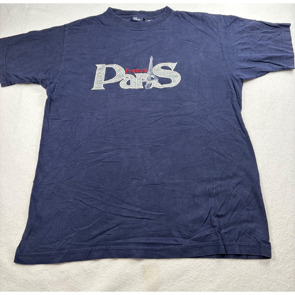 InK Collection Paris France Eiffel Tower Graphic T-Shirt Navy Blue Mens Size M